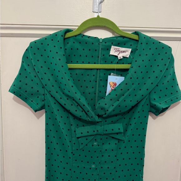 Tatyana Green Esmeralda Polka Dot Midi Dress - Picture 3 of 12